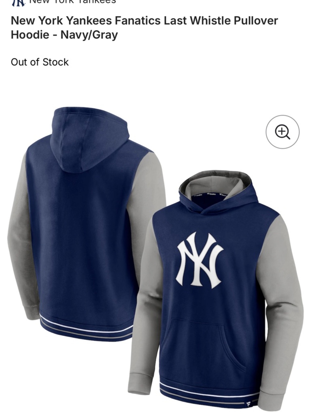Fanatics Navy and White New York Yankees Hoodie